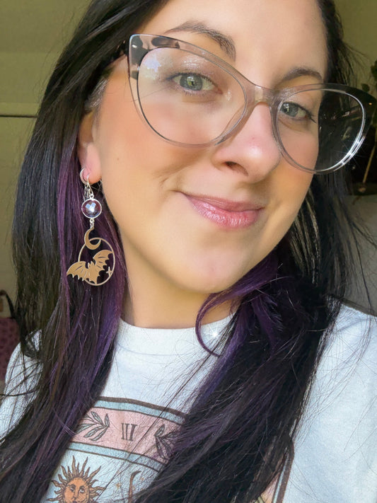 Lunar Bat 🦇 🌙 earrings