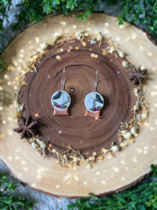 Spooky Snowglobe Hoop Earrings