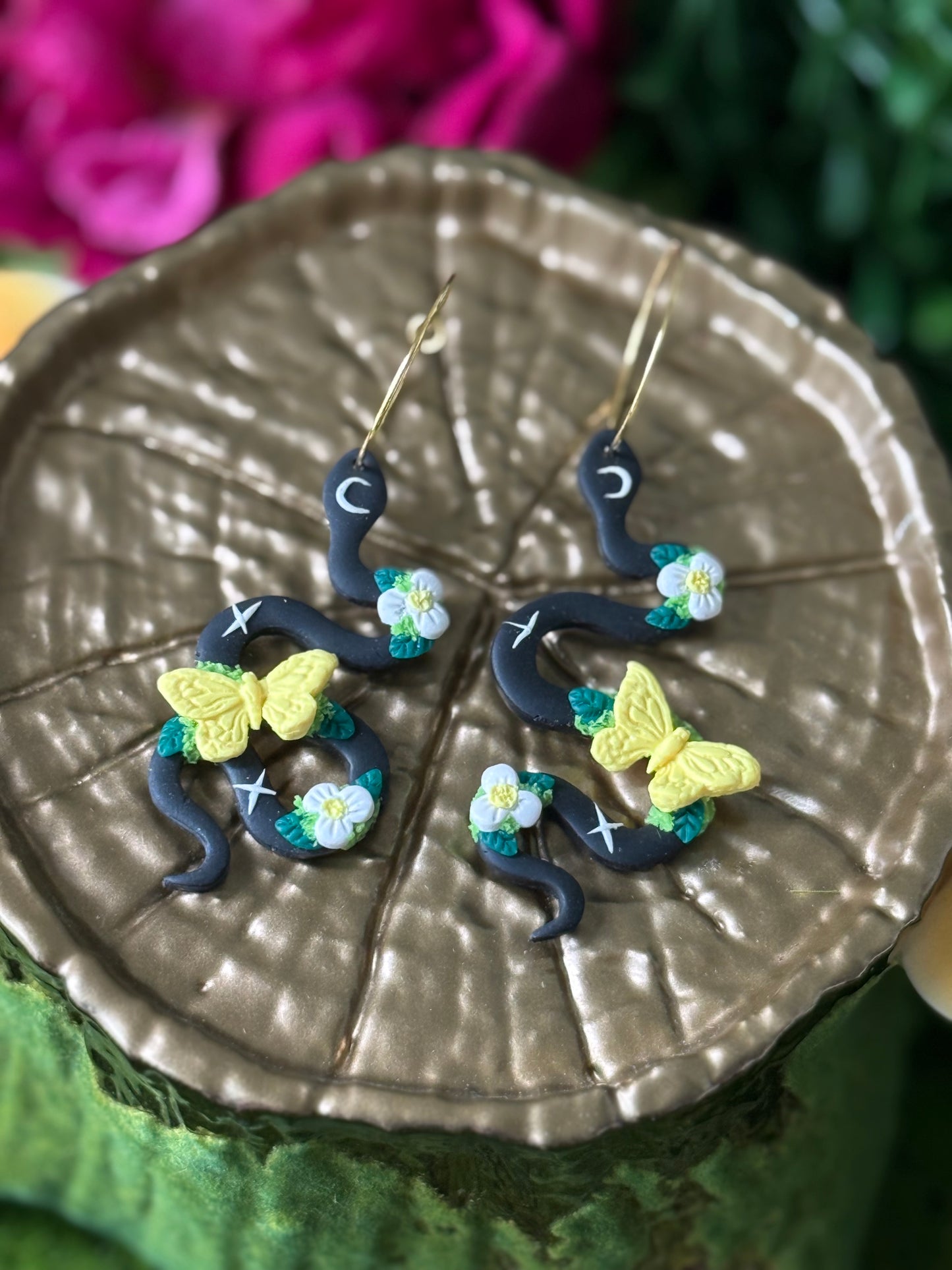 Butterfly π¦ Snake Clay Earrings