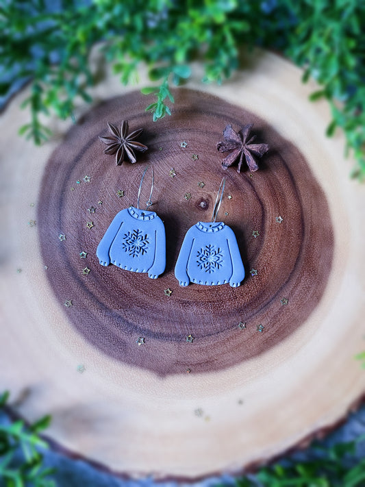 Winter Sweater Hoop Earrings