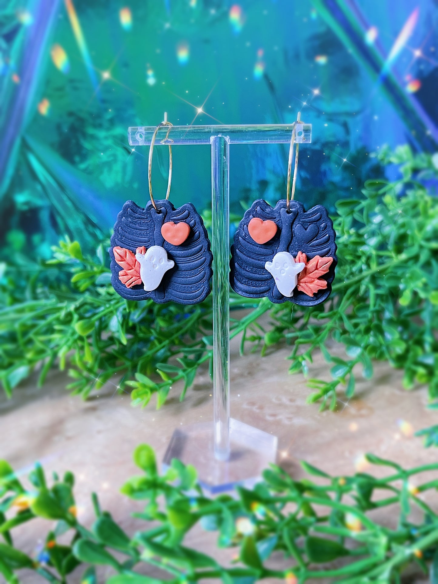 Autumn Soul Hoop Clay Earrings