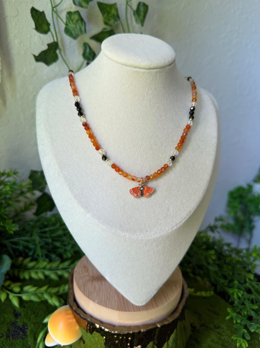 Macabre Monarch 💀🦋 17.75in Choker Necklace