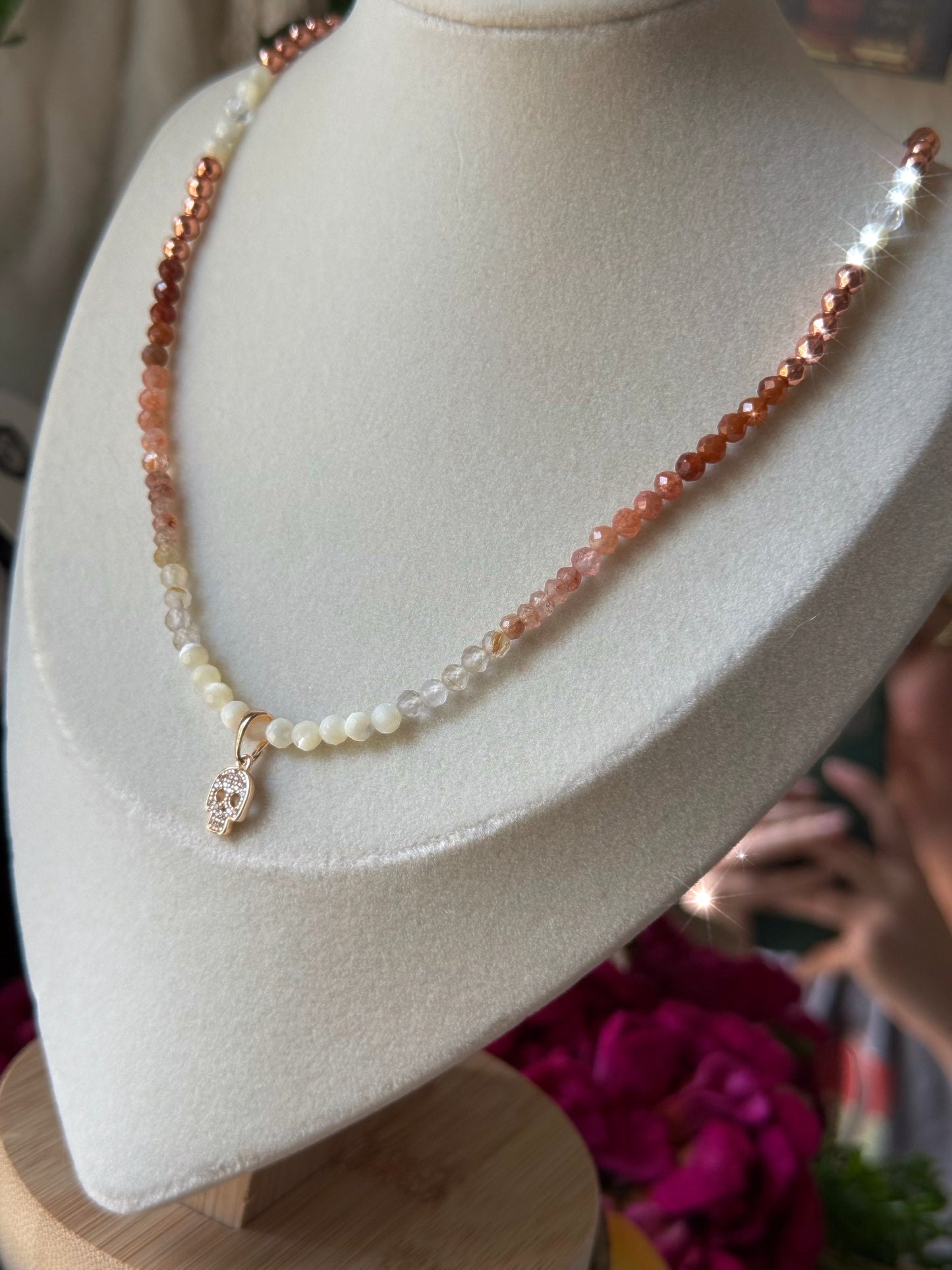 Sunset Skull 18.75in Choker Necklace