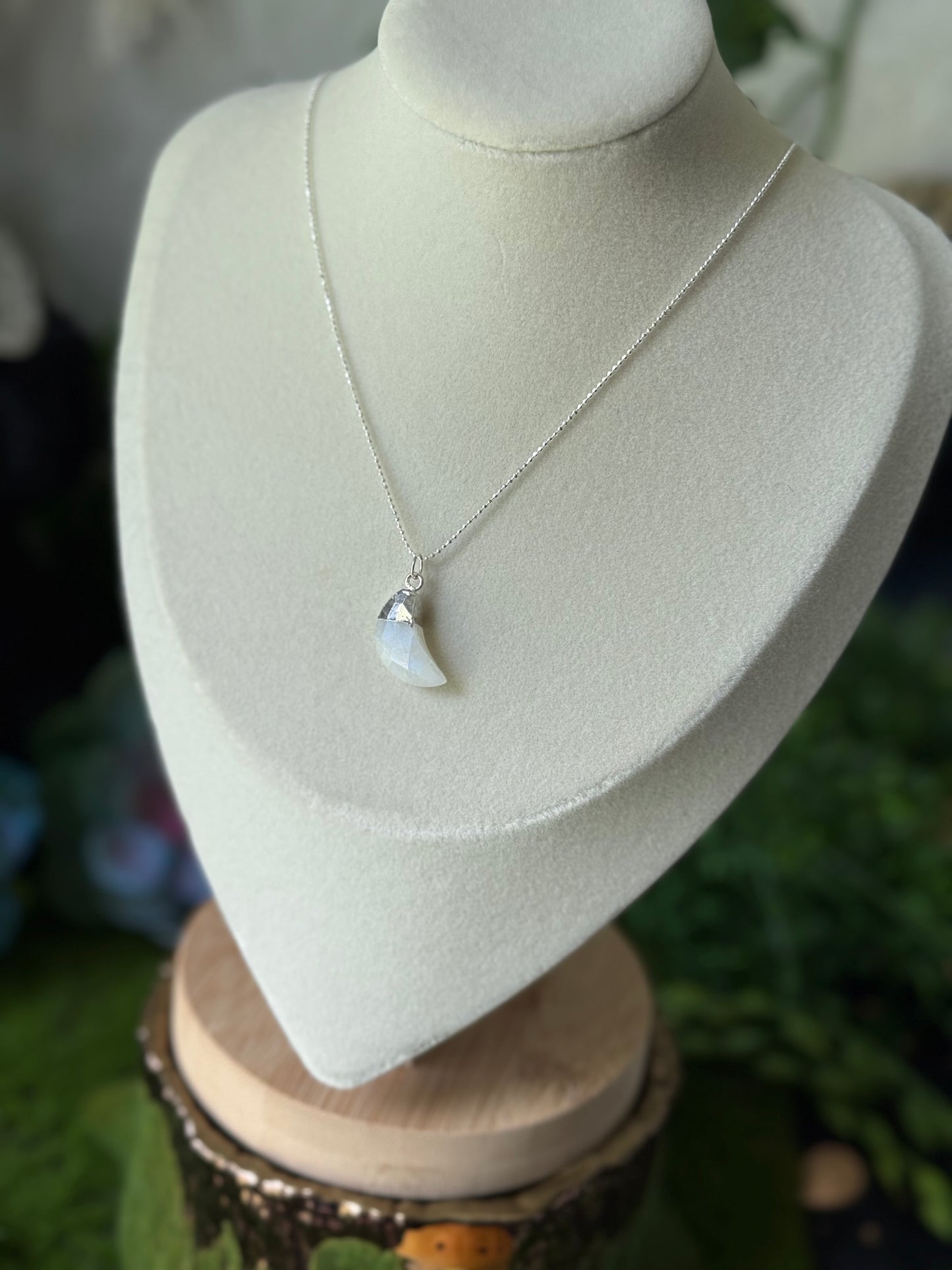 Crescent Moonstone 16in Dainty chain