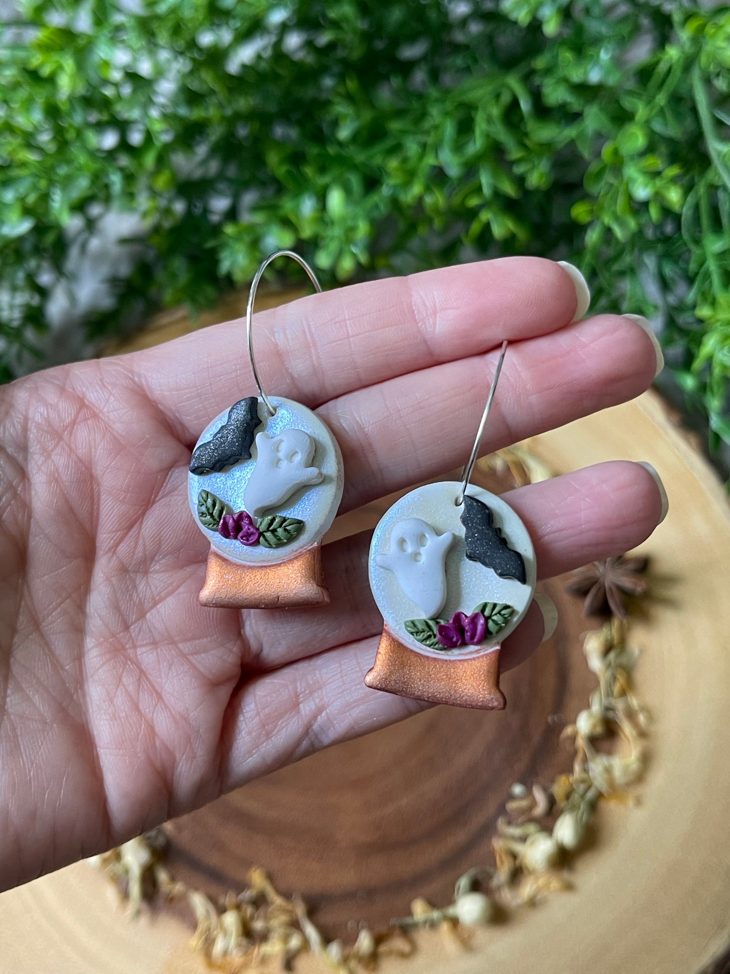 Spooky Snowglobe Hoop Earrings