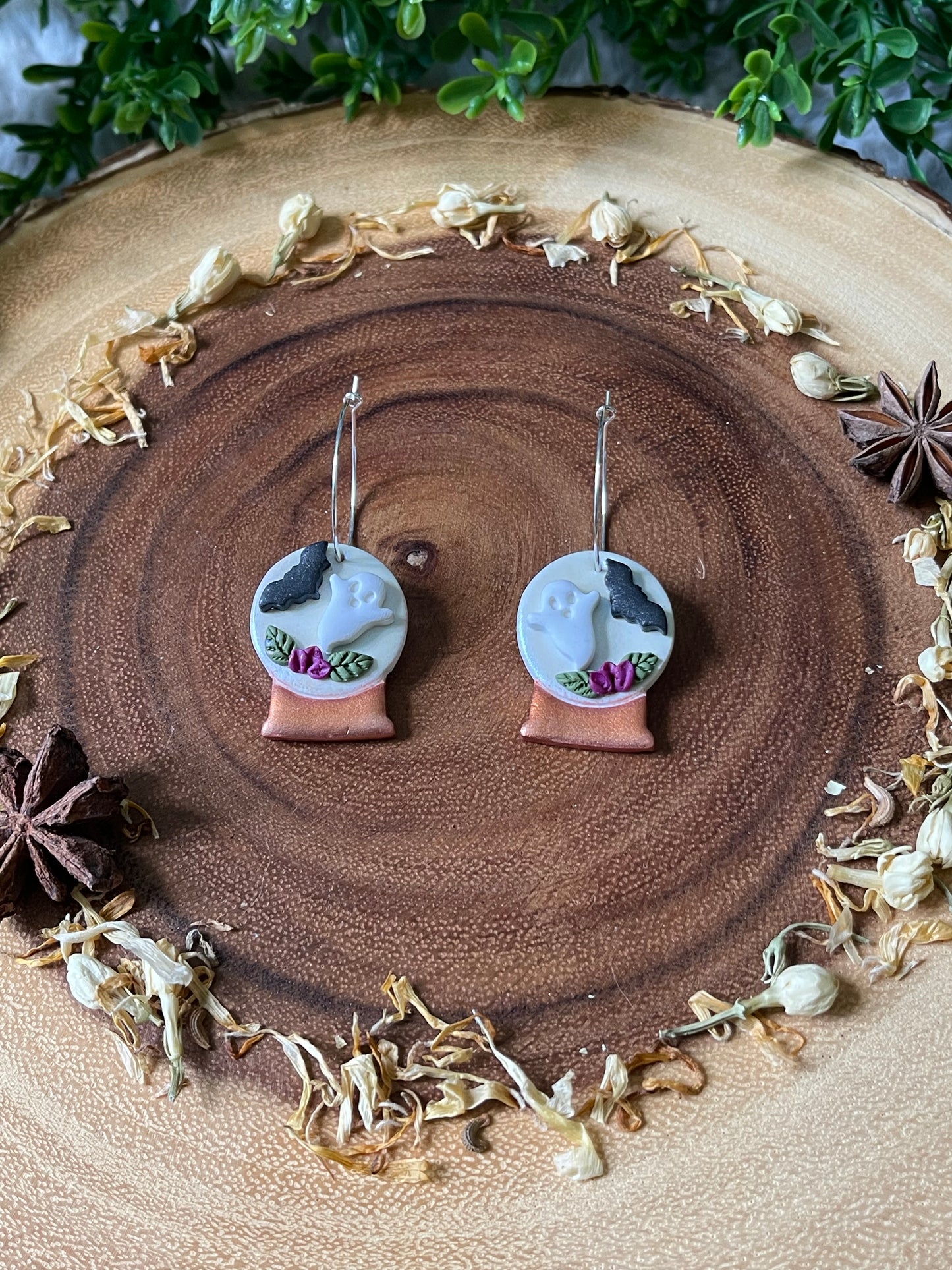 Spooky Snowglobe Hoop Earrings