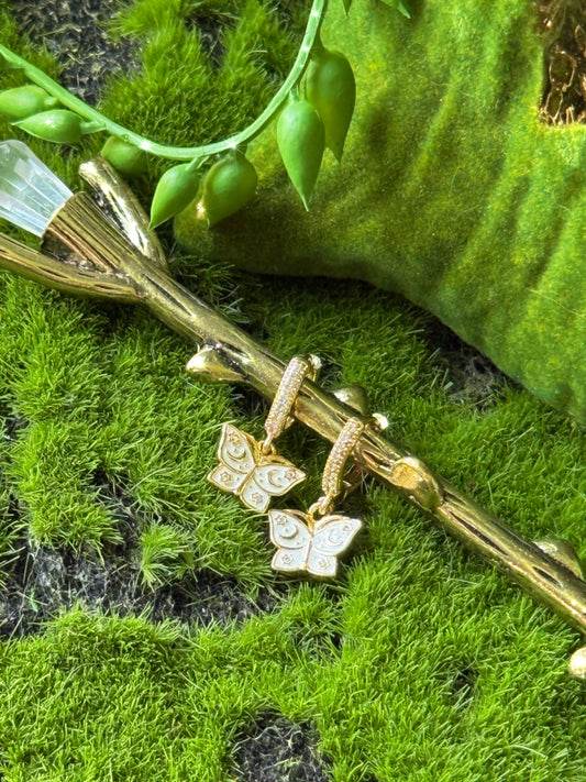 Cosmic Butterfly 🦋 💫 Huggie Earrings