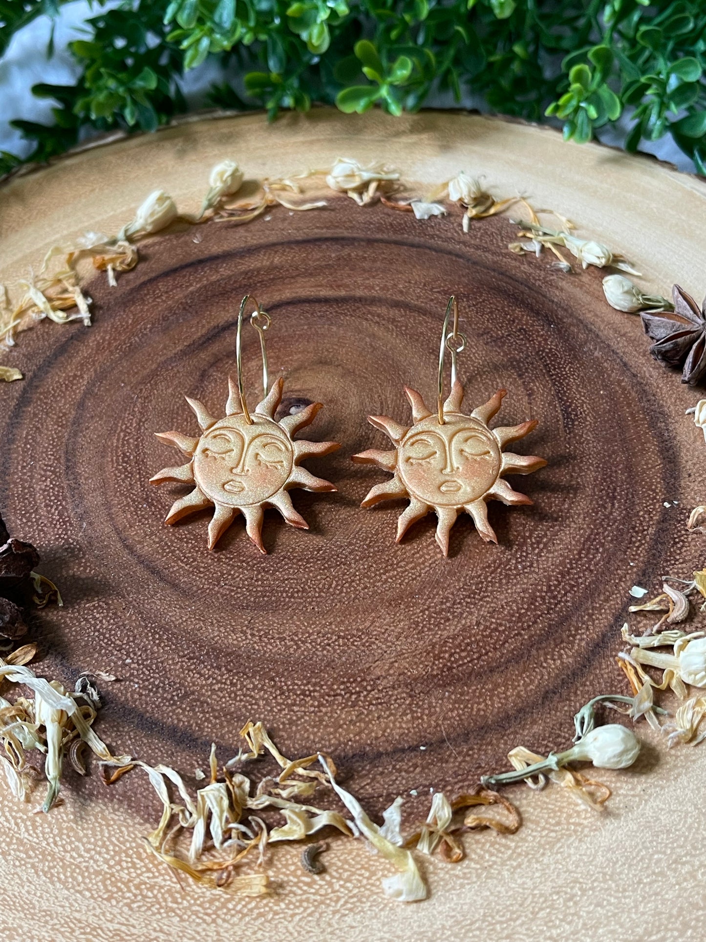 Sun Goddess Hoop Earrings