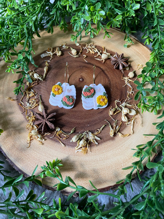 Autumn Ribcage Hoop Earrings