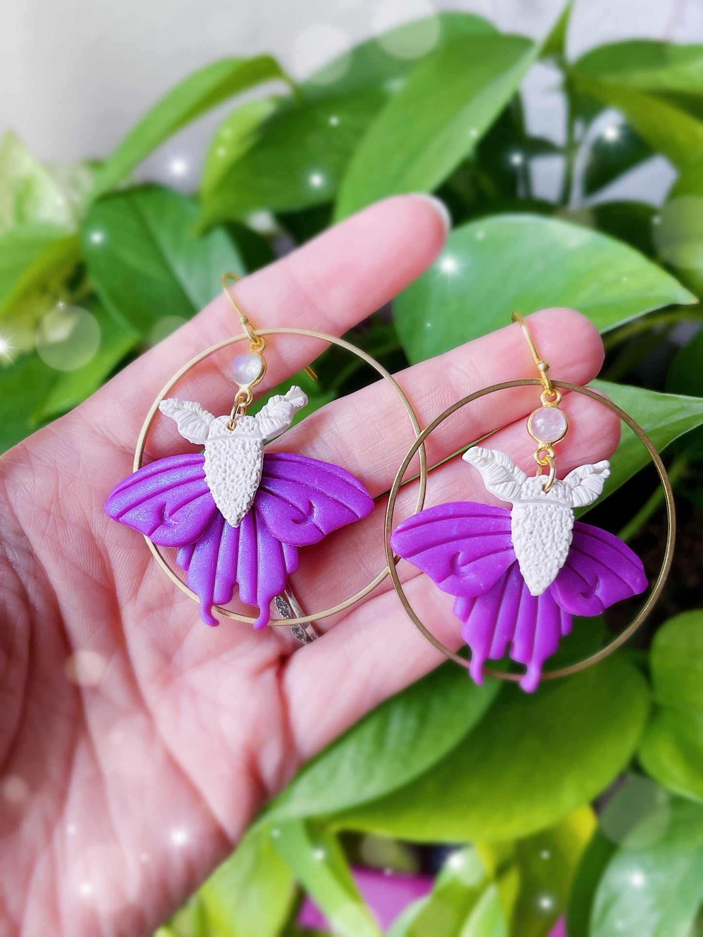 Magic Moth Clay Earrings