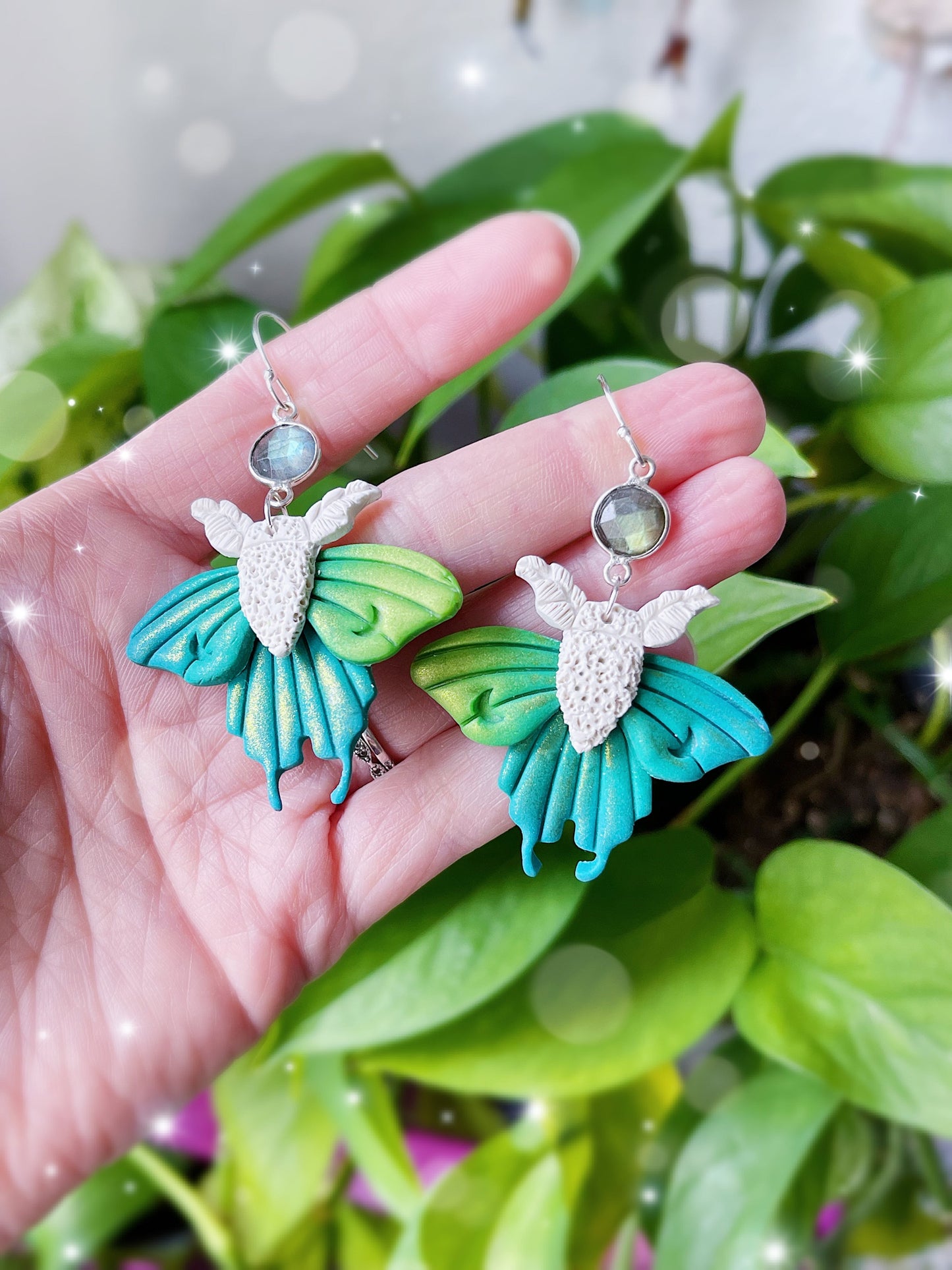 Magic Moth Clay Earrings