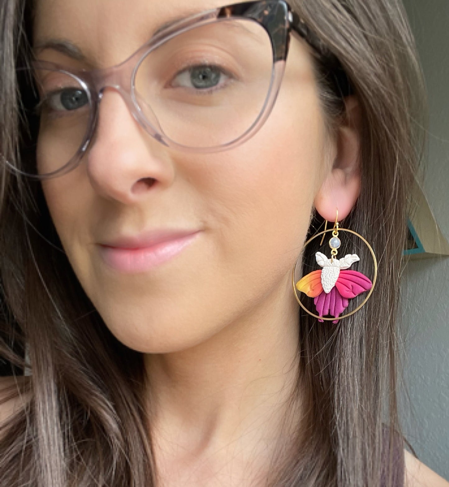 Magic Moth Clay Earrings