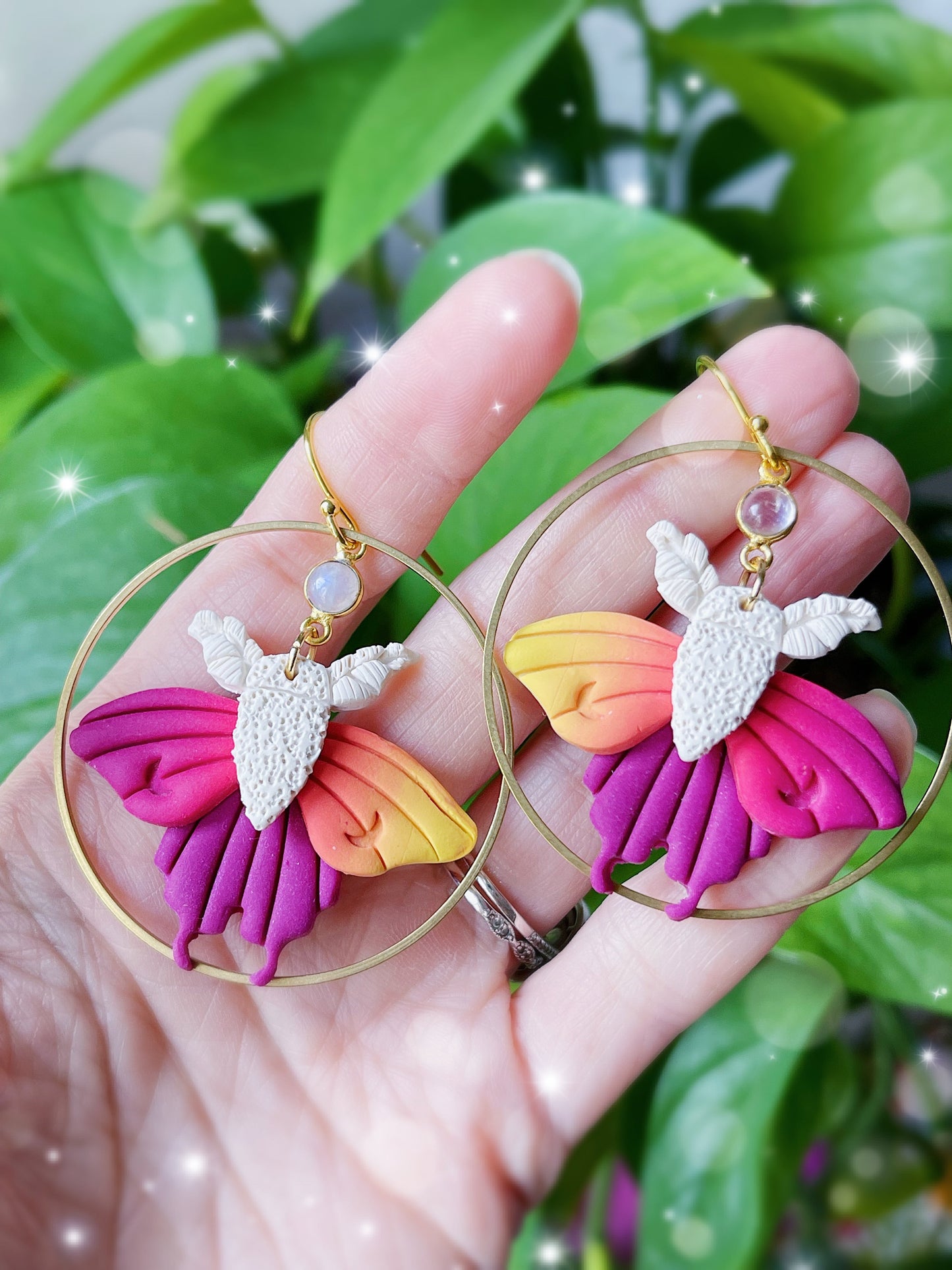 Magic Moth Clay Earrings