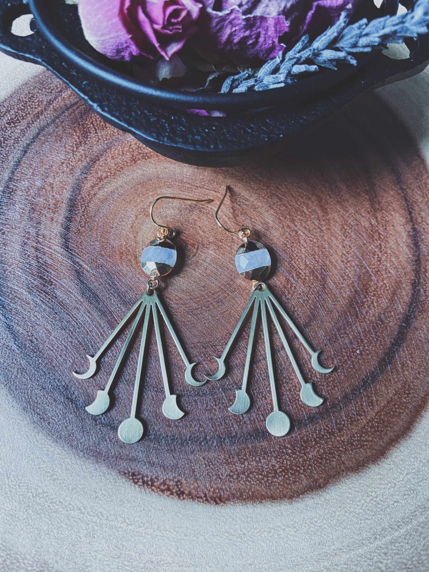 Moonphase Dangle Earrings
