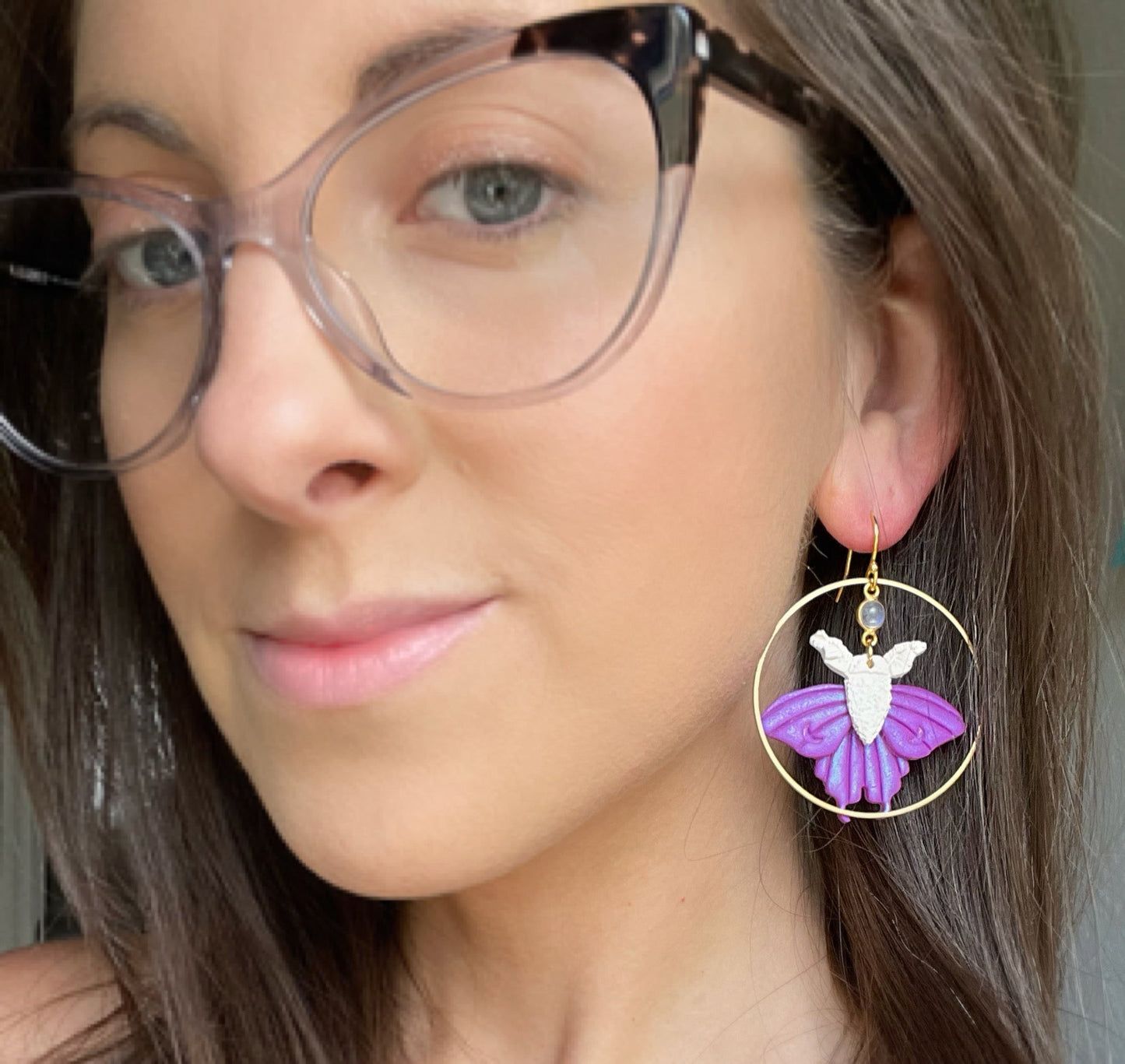 Magic Moth Clay Earrings