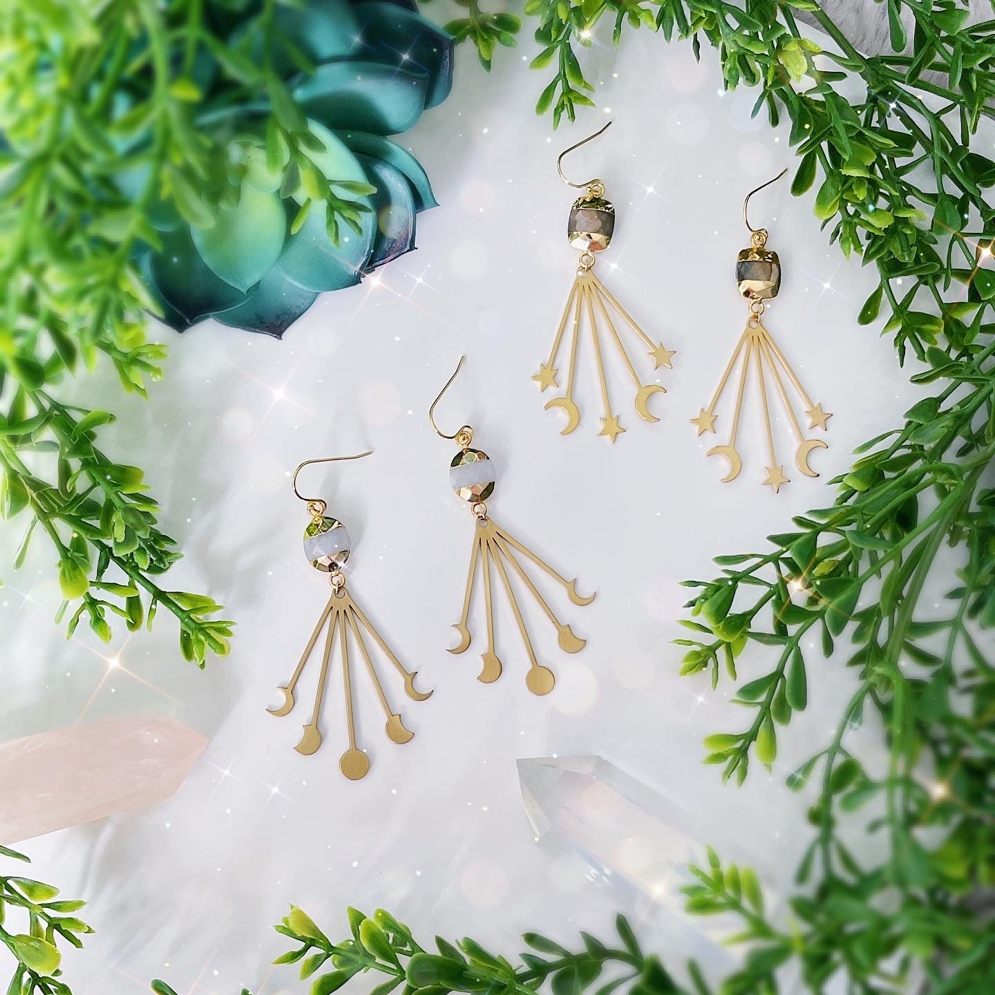 Moonphase Dangle Earrings