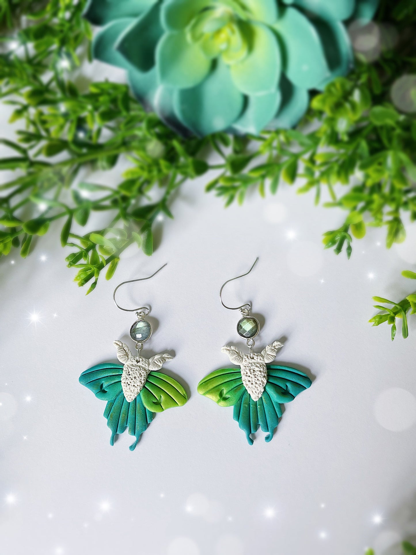 Magic Moth Clay Earrings