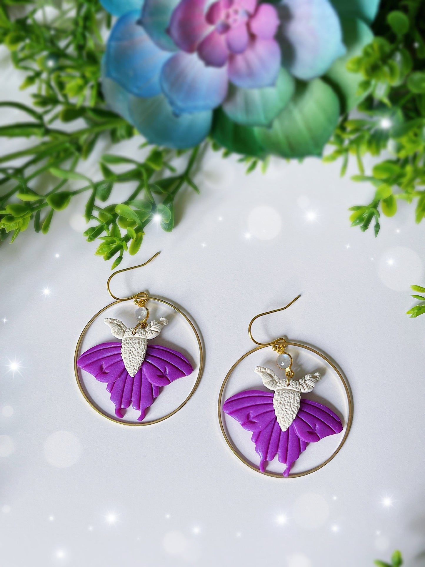 Magic Moth Clay Earrings