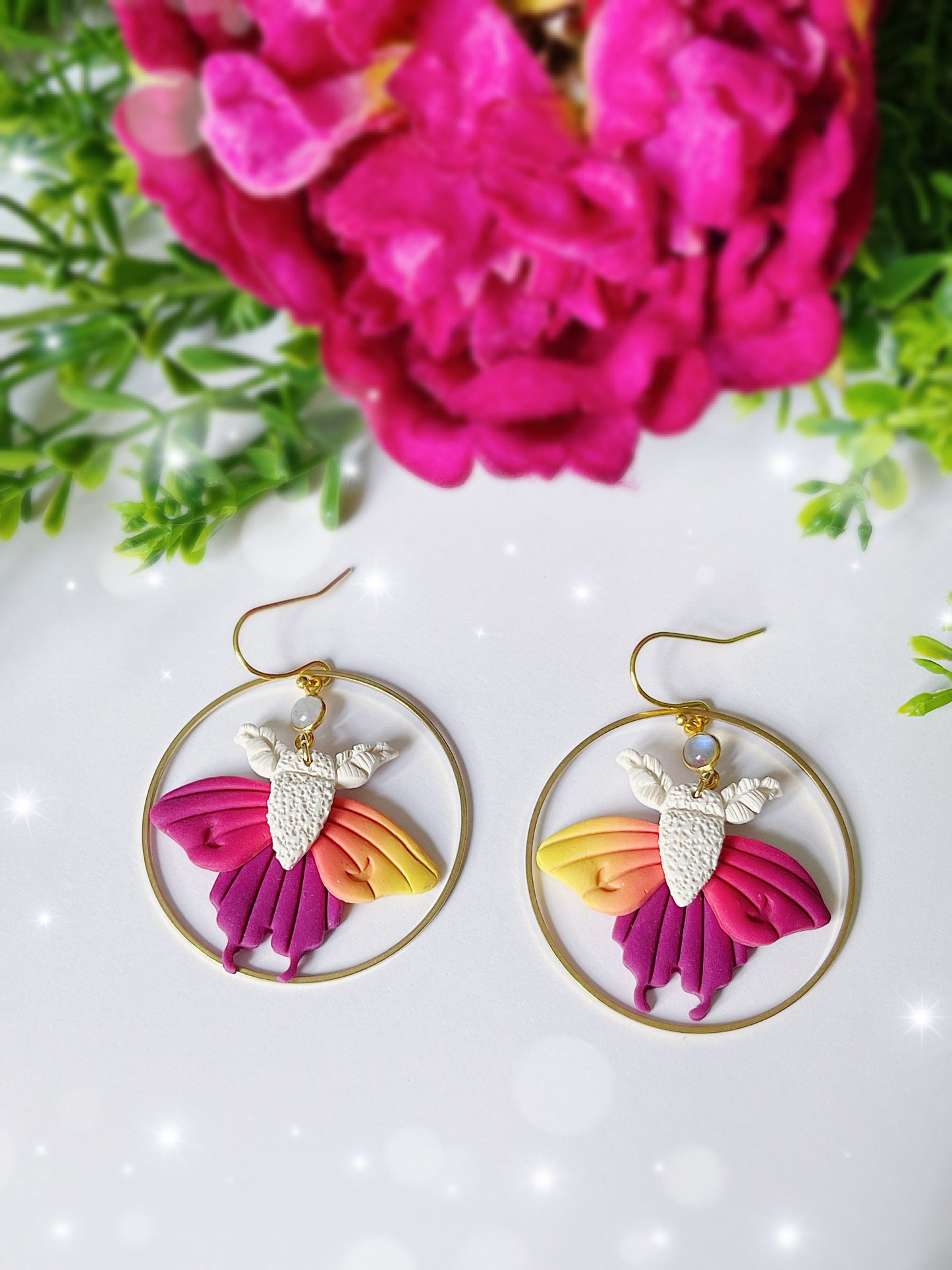 Magic Moth Clay Earrings