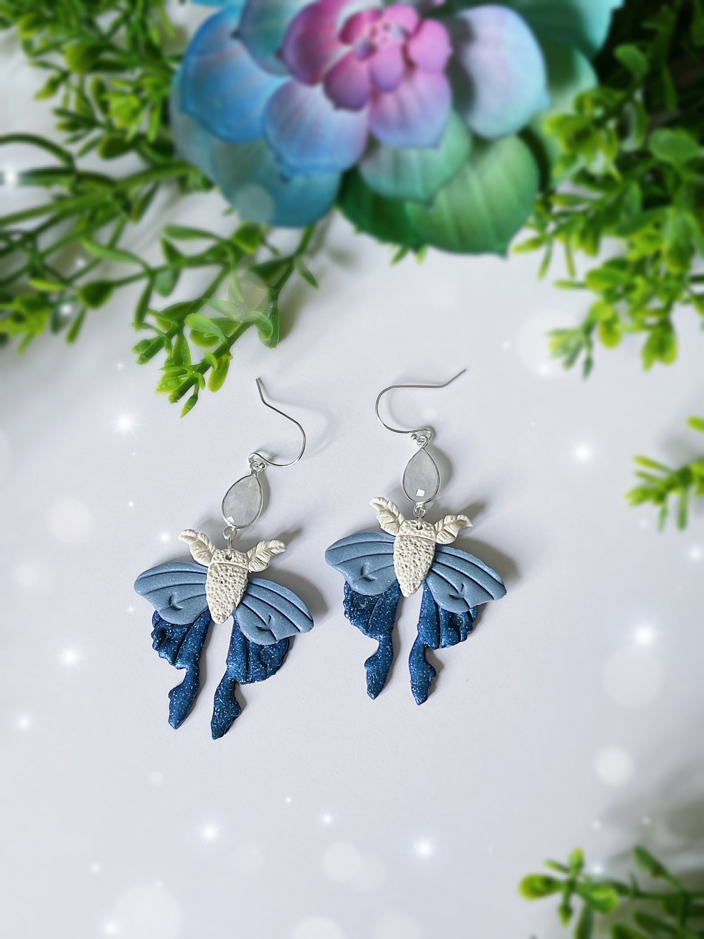 Magic Moth Clay Earrings