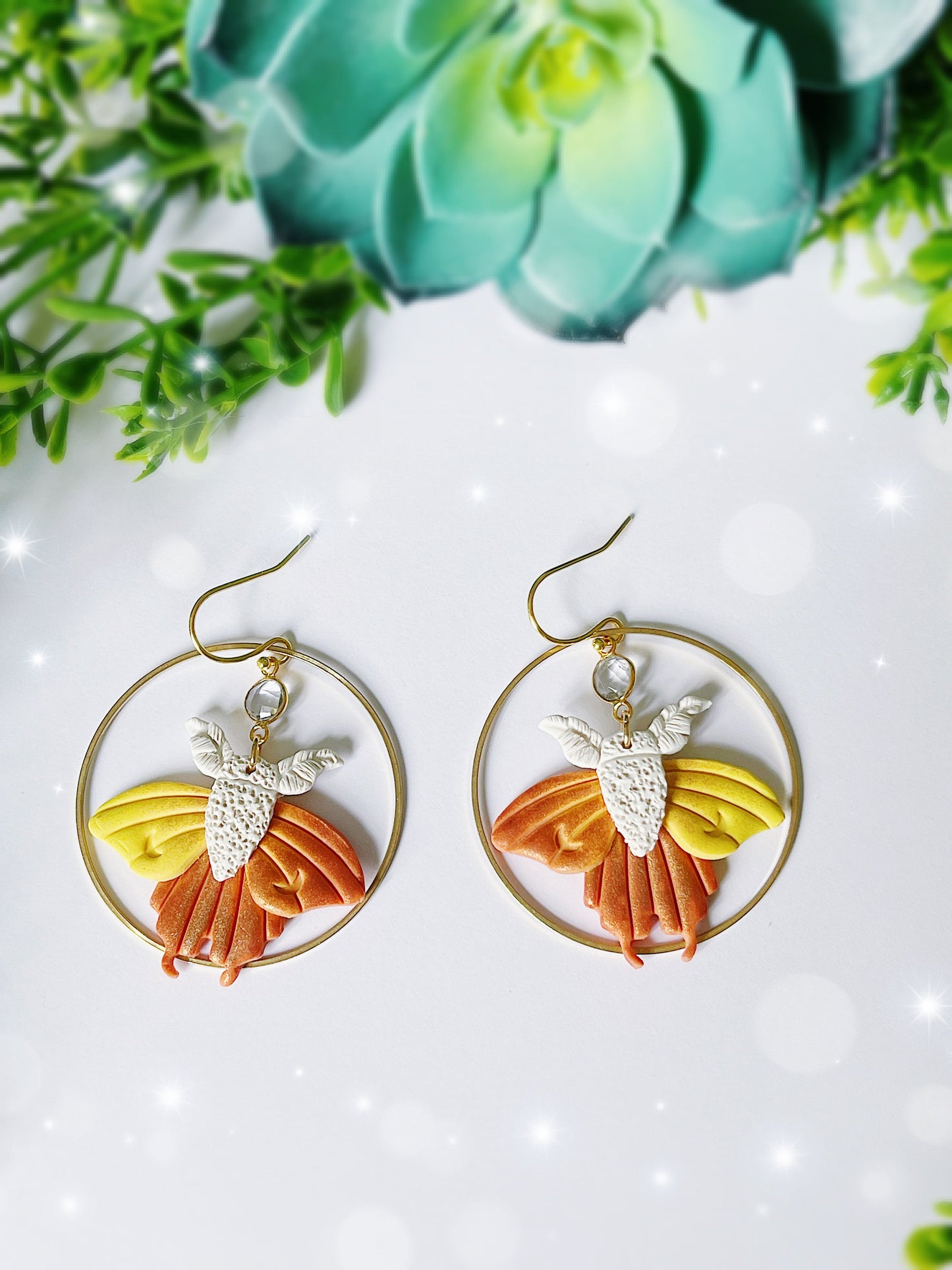 Magic Moth Clay Earrings