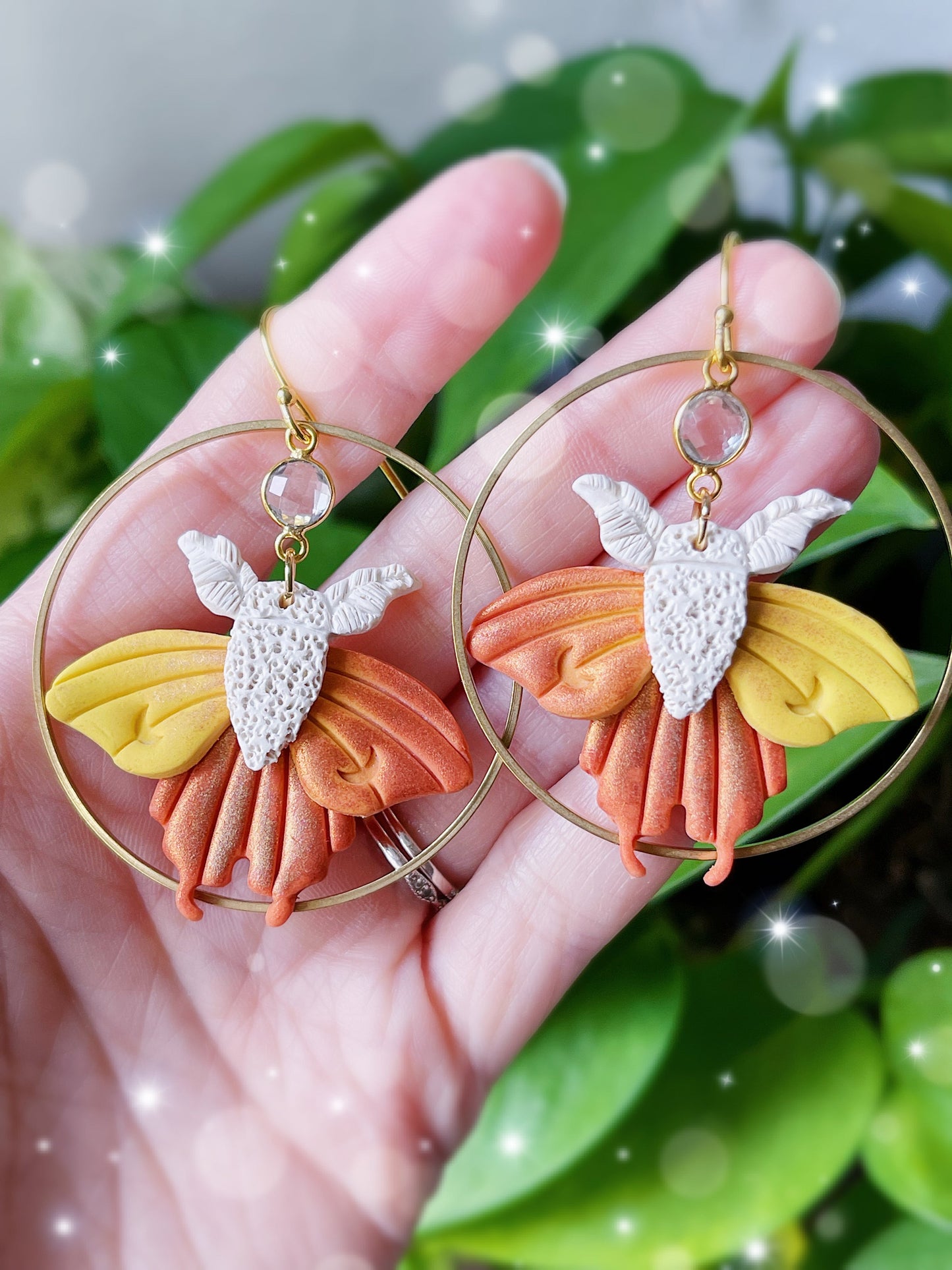 Magic Moth Clay Earrings