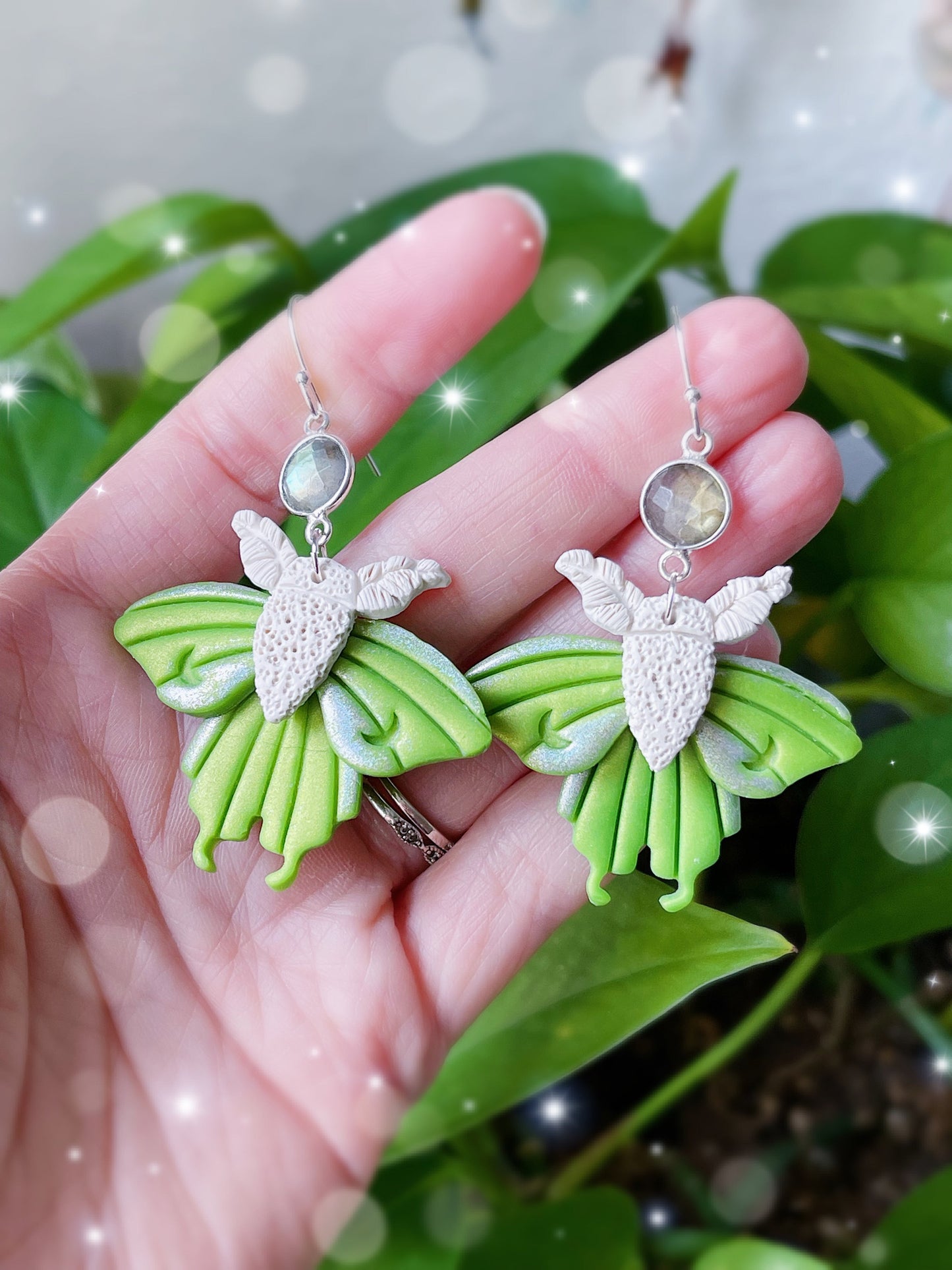 Magic Moth Clay Earrings