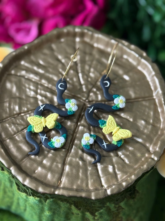 Butterfly 🦋 Snake Clay Earrings