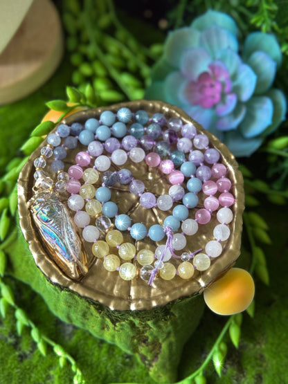 Screaming Summer Cicada 90 bead Hand-Knotted Necklace |