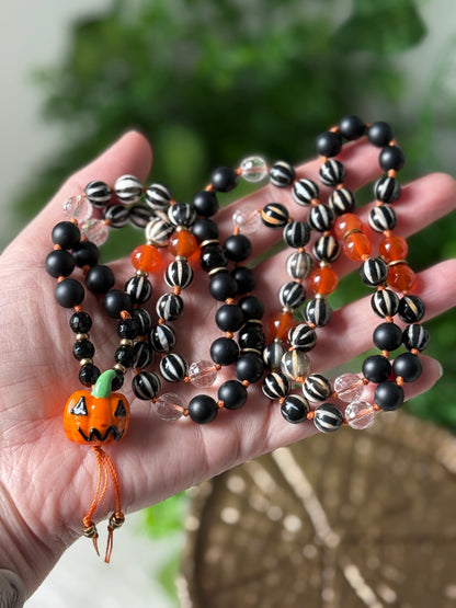 Pumpkin Jack hand-knotted Necklace