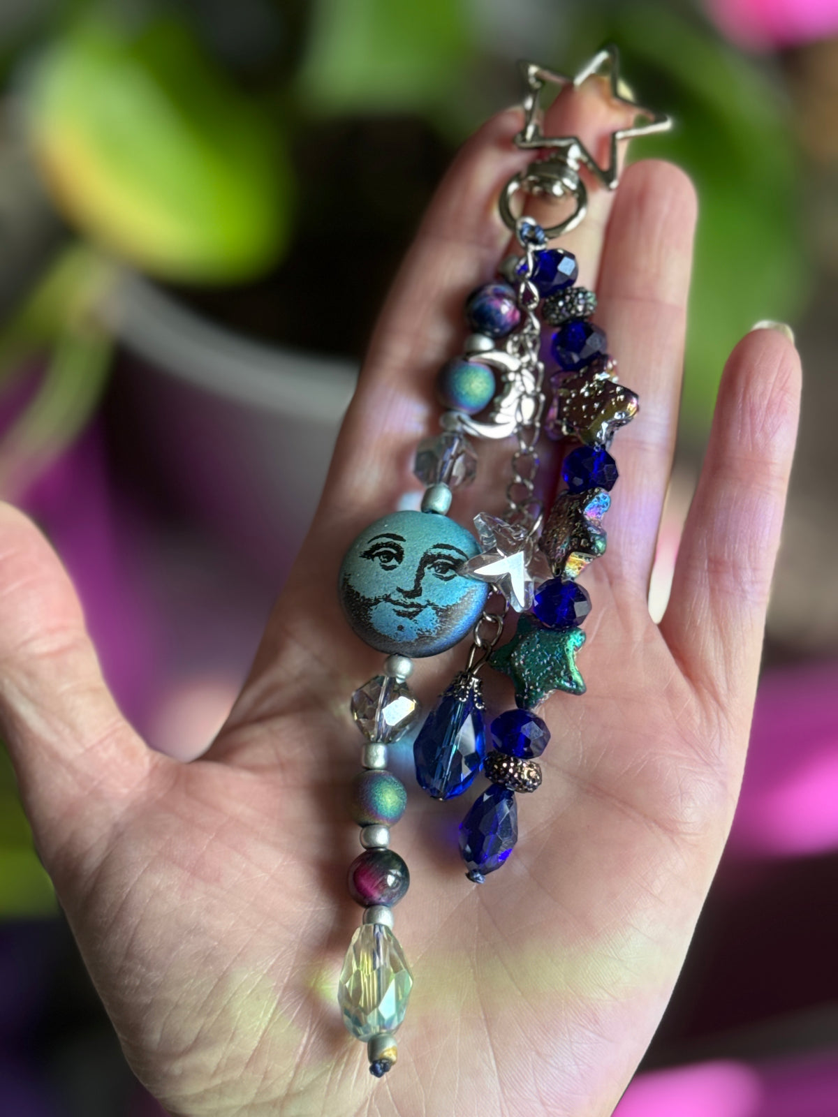 Whimsy Moon Dreamer 🌝🌟🩵 Purse Charm