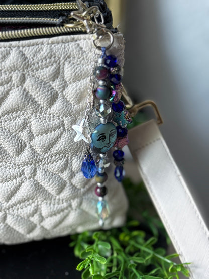 Whimsy Moon Dreamer 🌝🌟🩵 Purse Charm