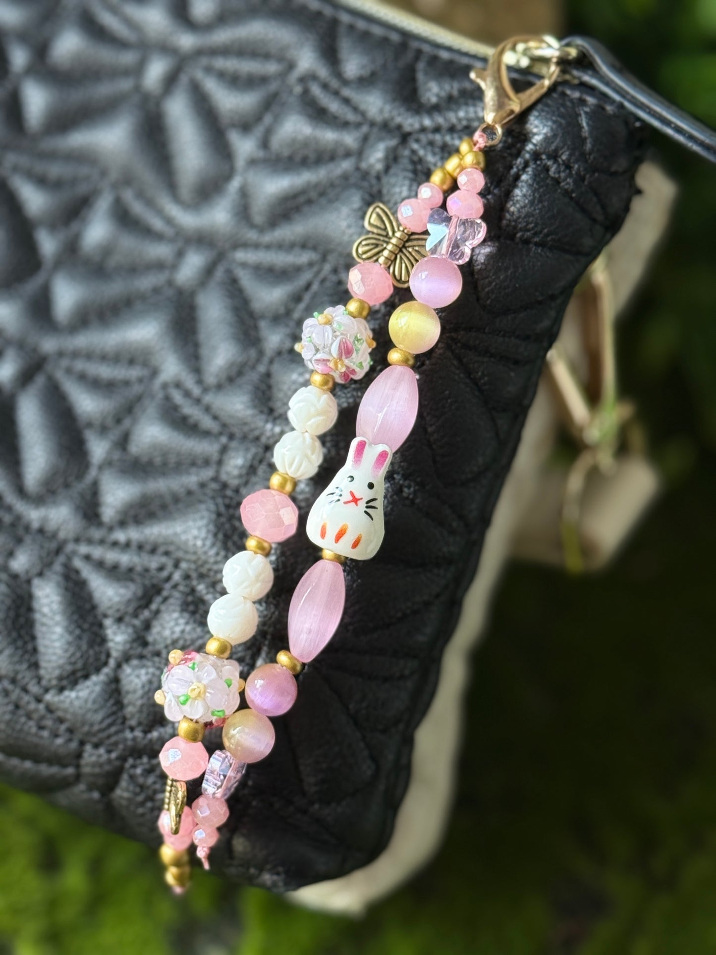 Spring in Bloom Purse Charm 🐇 🦋