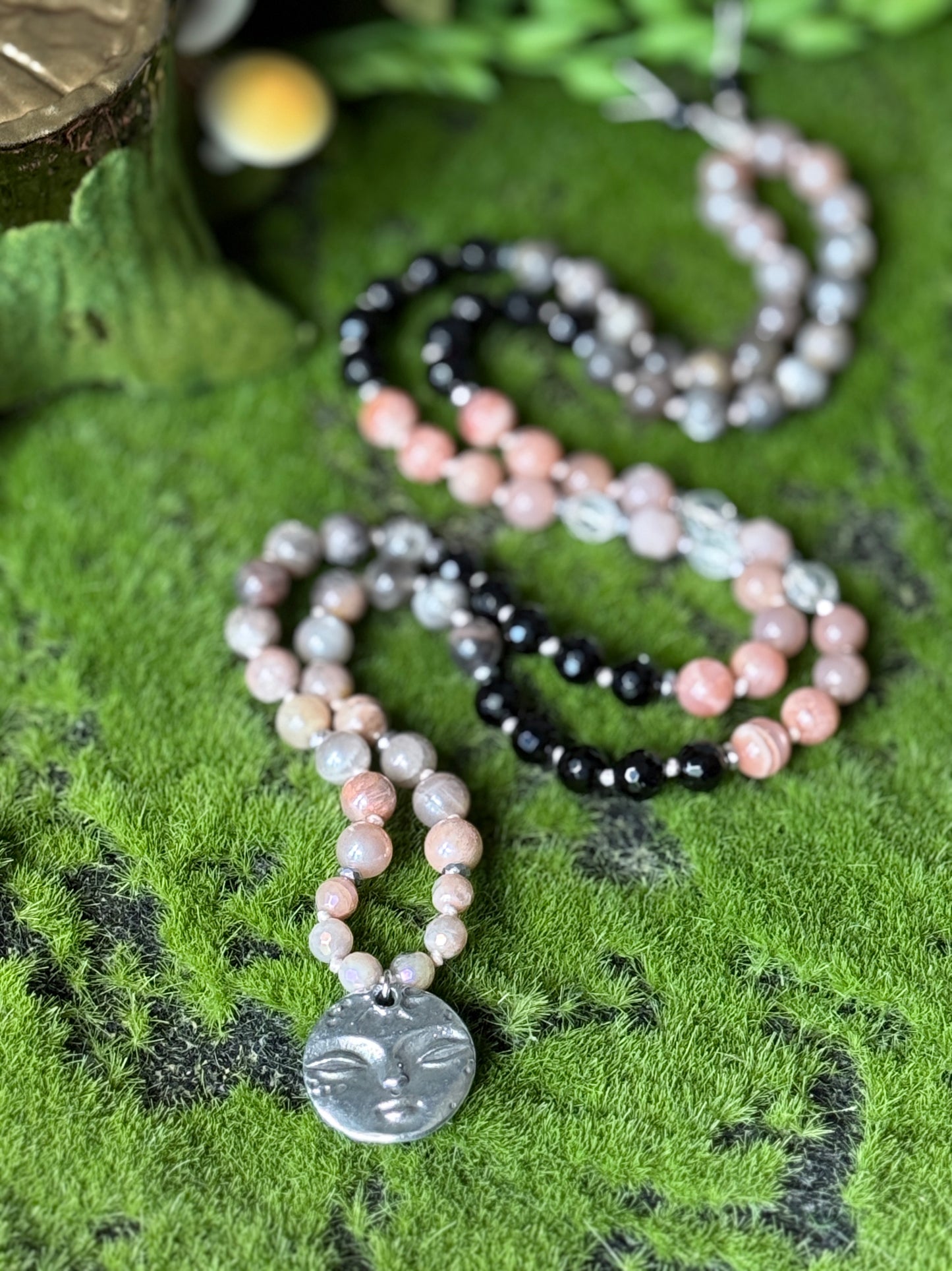 Moon-Kissed 🌝 Hand-Knotted Necklace