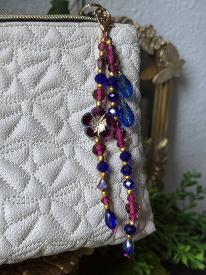 Bejeweled Flower Purse Charm