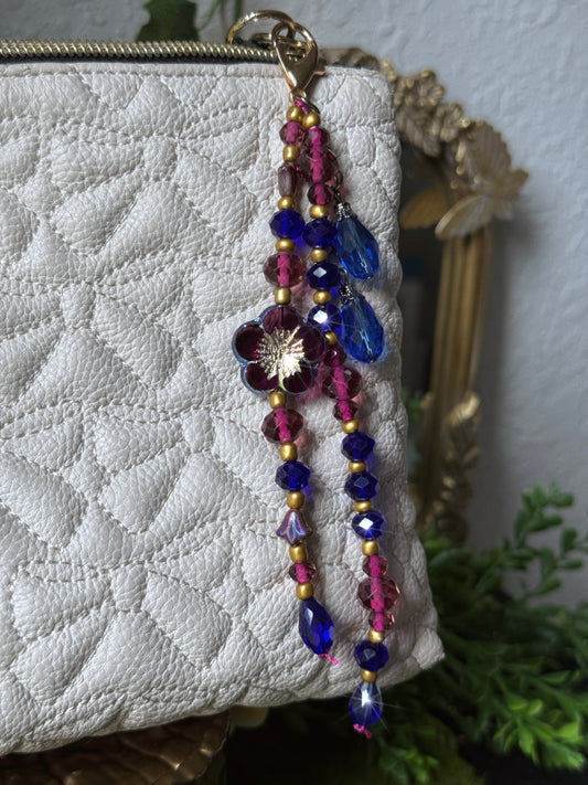 Bejeweled Flower Purse Charm