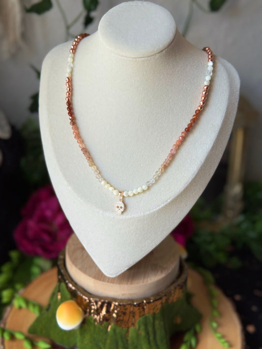 Sunset Skull 18.75in Choker Necklace