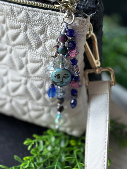 Whimsy Moon Dreamer 🌝🌟🩵 Purse Charm