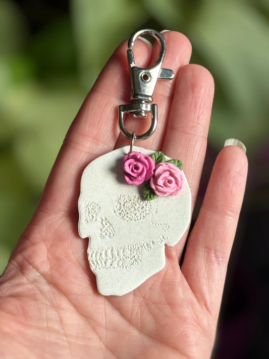 Floral Skull Keychain 💀🌸