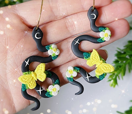 Butterfly 🦋 Snake Clay Earrings
