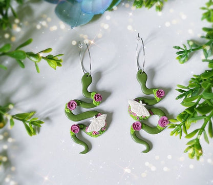 Garden Snake Clay Earrings