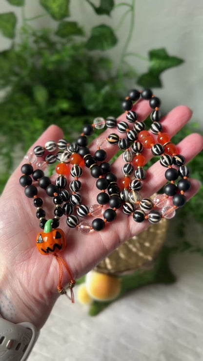 Pumpkin Jack hand-knotted Necklace