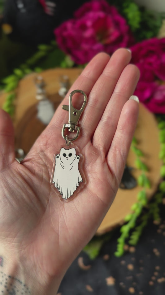 Ghost Kitty Keychain 👻 🐱